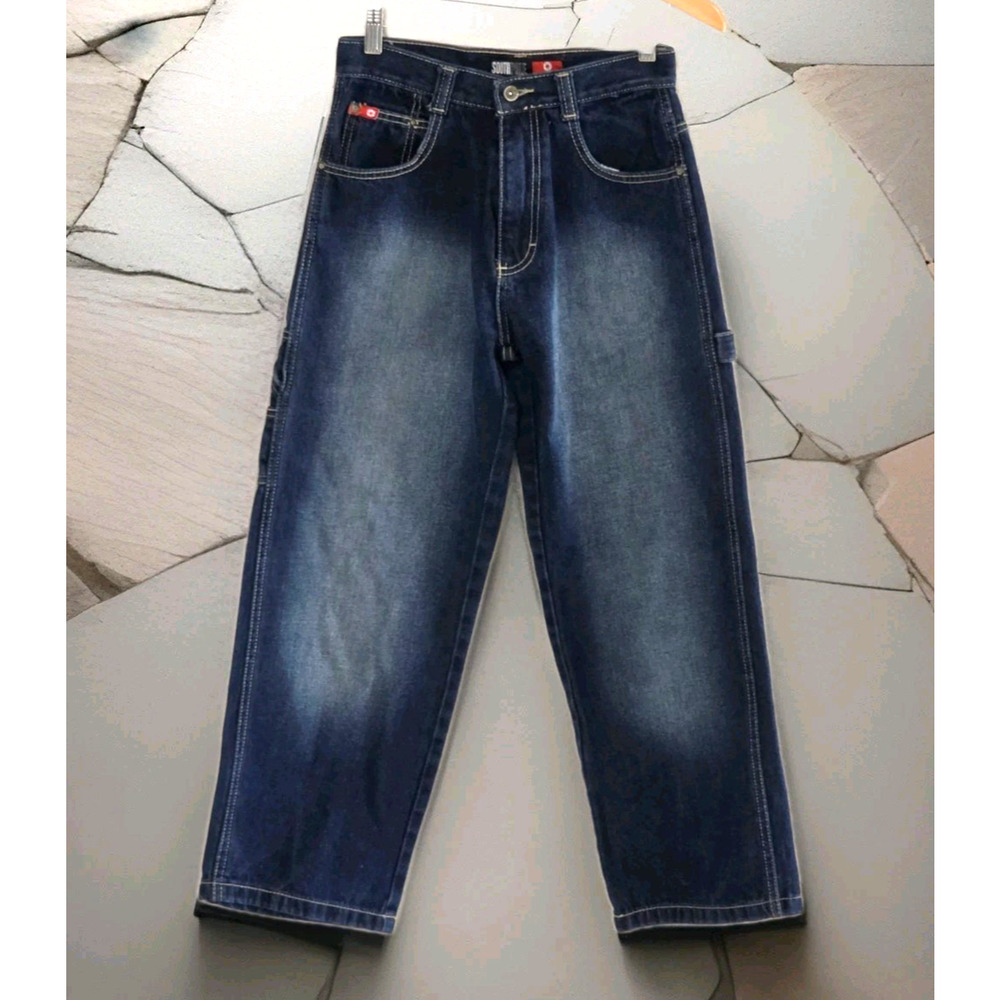 Southpole Jeans Carpenter Skater Baggy WideLeg Mens Size 12 Blue Denim 26x30 Y2K